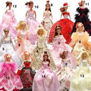   fashion handmade styles barbie wedding Dress Clothes for Barbie Doll