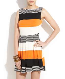 Black Pattern (Black) AX Paris Orange Stripe Skater Dress  253832309 