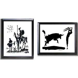  Don Quixote and Bullfight III by Picasso 2 pc Satin Black 