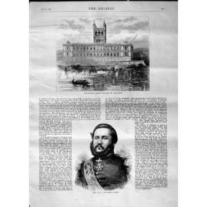  1870 PRESIDENT LOPEZ PALACE ASUNCION PORTRAIT PRINT