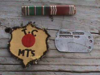 ORIGINAL WWII US RED BALL EXPRESS PATCH DOG TAG & RIBBON BAR  