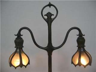 Vintage Bronze Student Lamp Desk Lamp Art Nouveau Handel Tiffany Era 