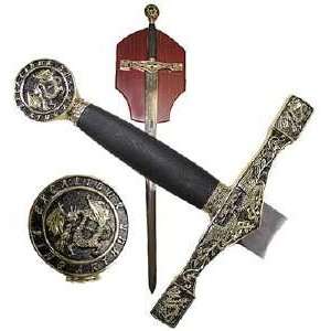  Silver Deluxe Excalibur Sword with Plaque Sports 