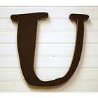Chocolate Brown Wooden Hanging Letter U