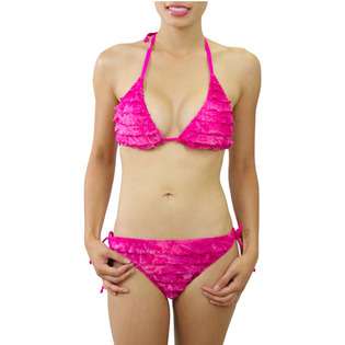 Sabree Tie Dye String Halter Bikini Pink  