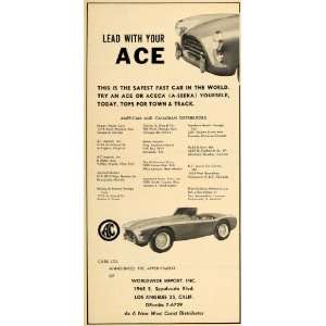   Ad Worldwide Import Ace Aceca Vintage Convertible   Original Print Ad