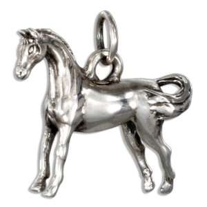  Sterling Silver 3D Arabian Horse Charm Jewelry