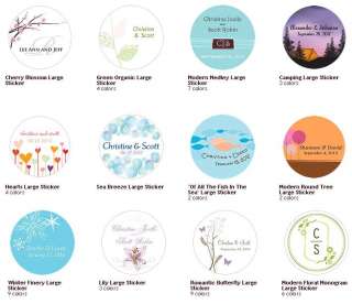 Wedding Large Circle Personalized Stickers Wedding party