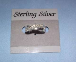 Cubic Zirconia Set in Overlap Band Ring   Solid Sterling Silver