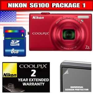   Optical Zoom Lens and 3 Inch Touch Panel LCD (Red) Package 1 Camera
