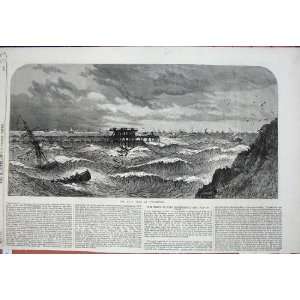   Gale Tynemouth Stormy Sea Ships Life Boat Fine Art