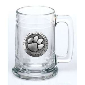  Clemson Tigers Glass Stein (Beverage Mug) 15 oz   NCAA 