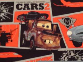   Mater Finn McMissile Airplane Racing Cartoon Race Fabric BTY  