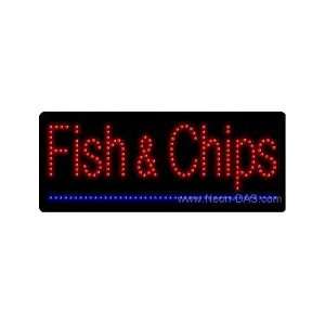 Fish Chips Outdoor LED Sign 13 x 32
