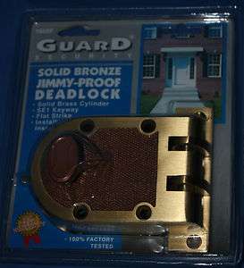 SOLID BRONZE JIMMY PROOF DEAD LOCK SECURE YOUR HOME DEAD BOLT  