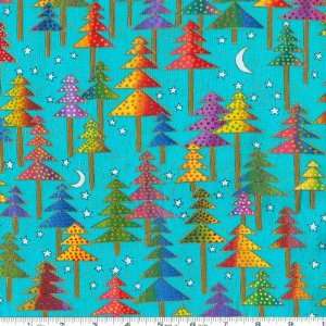   Blessings Trees Aqua Fabric By The Yard Arts, Crafts & Sewing