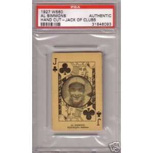 1927 W560 AL SIMMONS Jack of Clubs (PSA Auth) HOF  Sports 