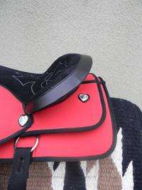 10 RED SYNTHETIC YOUTH PONY SADDLE PACKAGE  