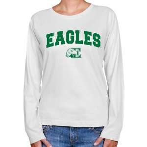 Eastern Michigan Eagles Ladies White Logo Arch Long Sleeve Classic Fit 