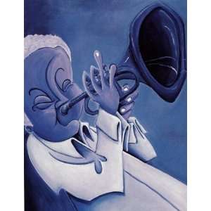  Blue Jazzman I   Poster by Patrick Daughton (5x7)