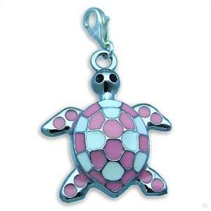  Mega Turtle pink/white Charms Pendant for Bracelet #8830 