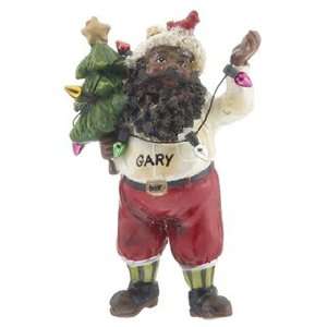 Personalized Ethnic Santa with Tree Christmas Ornament  