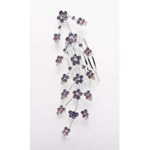  Lrg Jeweled Hair Comb   Lilac Beauty