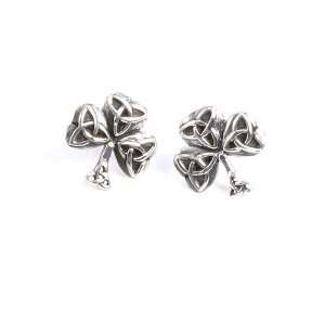 Shamrock Earrings Q3056  Sterling Silver Irish Celtic Trinity Knot and 