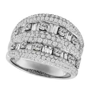  14K White Gold 2.29cttw Round Diamond Fashion Ring 