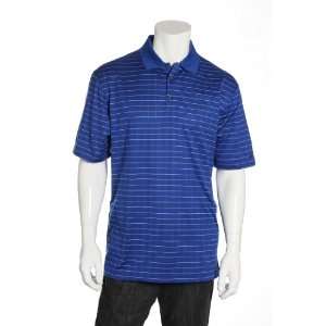  Nike Golf Blue Striped Short Sleeve Golf Polo