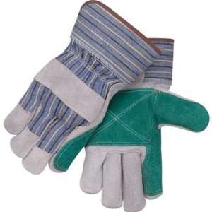 Black Stallion 6DP Standard Split Cowhide Leather Palm Gloves   Double 
