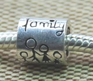 NEW 925 Sterling Silver Bead 4 European Charm Bracelet FAMILY THEME 