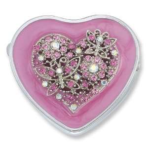   Love is in the Air Crystal & Enameled Heart Pill Box Jewelry