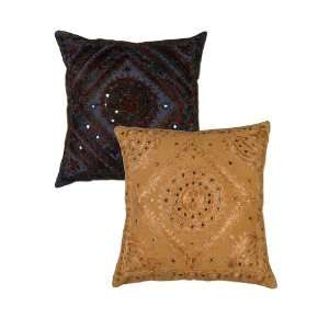   Designer Home Furnishing Cushion Covers With Embroidery & Mirror Work