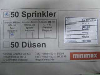 Minimax Sprinkler MX02 68° SU K80 Sprinklerköpfe MX3 Sprinklerkopf 