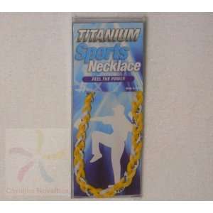  19 Titanium Sports Necklace (White and Yellow Braid 