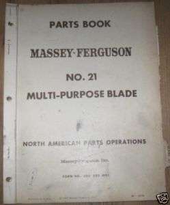 Massey Ferguson No 21 Multi Purpose Blade Parts book  