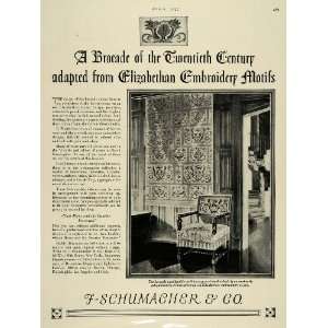  1927 Ad F Schumacher Elizabethan Embroidery Decorative 
