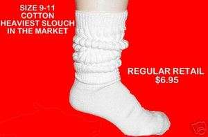SLOUCH SOCKS EXTRA HEAVY COTTON WHITE MEN AND WOMENS  