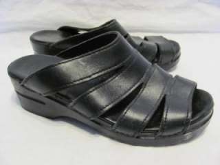 Dansko Black Leather Slide Sandal Womens sz 387.5 8  