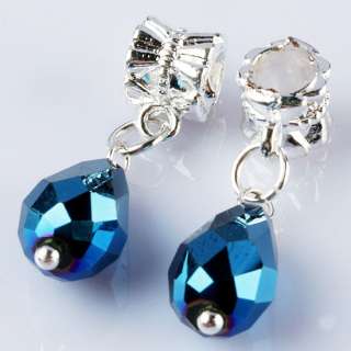 Color Teardrop Dangle Facetd Charm Crystal Beads 20pcs  