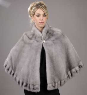 Sapphire SAGA natural Mink Fur cape poncho by MAILON FURS   One size 