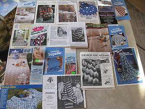 YOUR CHOICE CROCHET/KNITTING AFGHAN PATTERN LEAFLET SEE DROP DOWN MENU
