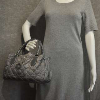 CHRISTIAN DIOR Satin Cannage Quilted CHARMING Tote Bag  