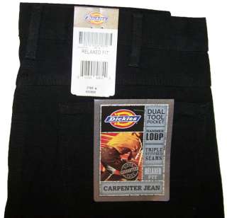 Dickies Mens Carpenter Jeans Relaxed Fit Black NWT Ö  