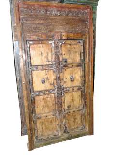 18c Antique Doors Frame India Hand Carved temple Door 77x40  