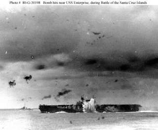 USS ENTERPRISE CV 6 BATTLE SANTA CRUZ ISL 1942 PHOTO  
