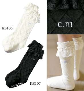 Baby Toddler Girl Argyle Lace Knee Socks 12M 2T 3T 4T  
