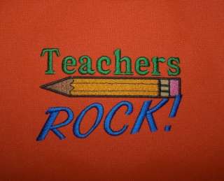 Teachers Rock & Pencil Cute Large Zipper Tote Bag NWT  