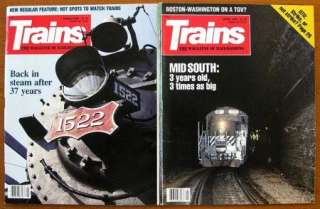 Lot Of 8 TRAINS Magazine Back Issues 1989 Railroading  